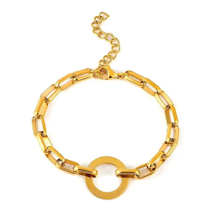 Винтажный круглый прямоугольный браслет-цепочка в стиле панк для мужчин и женщин