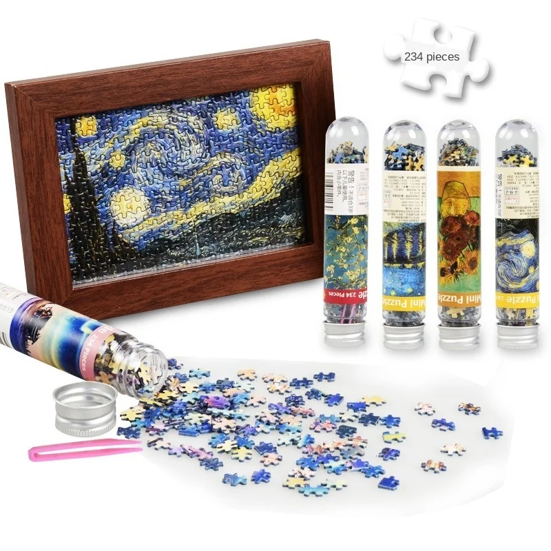 

234 Pieces Multi-type Landscape Puzzle Game Kids Test Tube Packaging Educational Toys or Adults Puzzle Assemble Toy Games Jigsaw