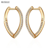 maikale korean heart zircon stud earrings for women cubic zirconia earring gold earings new fashion wedding jewelry gift