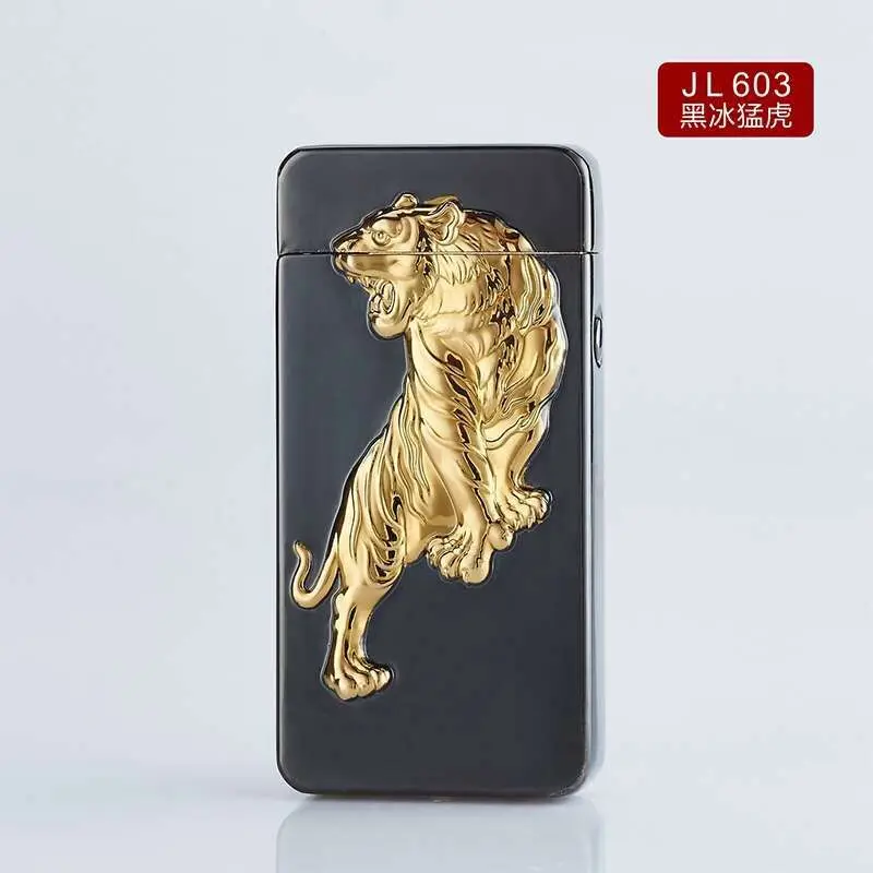 Двойная дуговая USB перезаряжаемая Зажигалка Креативный дизайн дракон