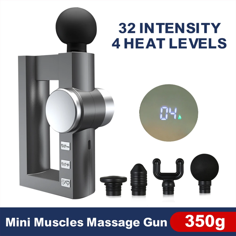 Mini Massage Gun Portable Muscle Massager with 32 Intensity 4 Heat Levels Deep Tissue Massager for Back Arms Legsmassage gun