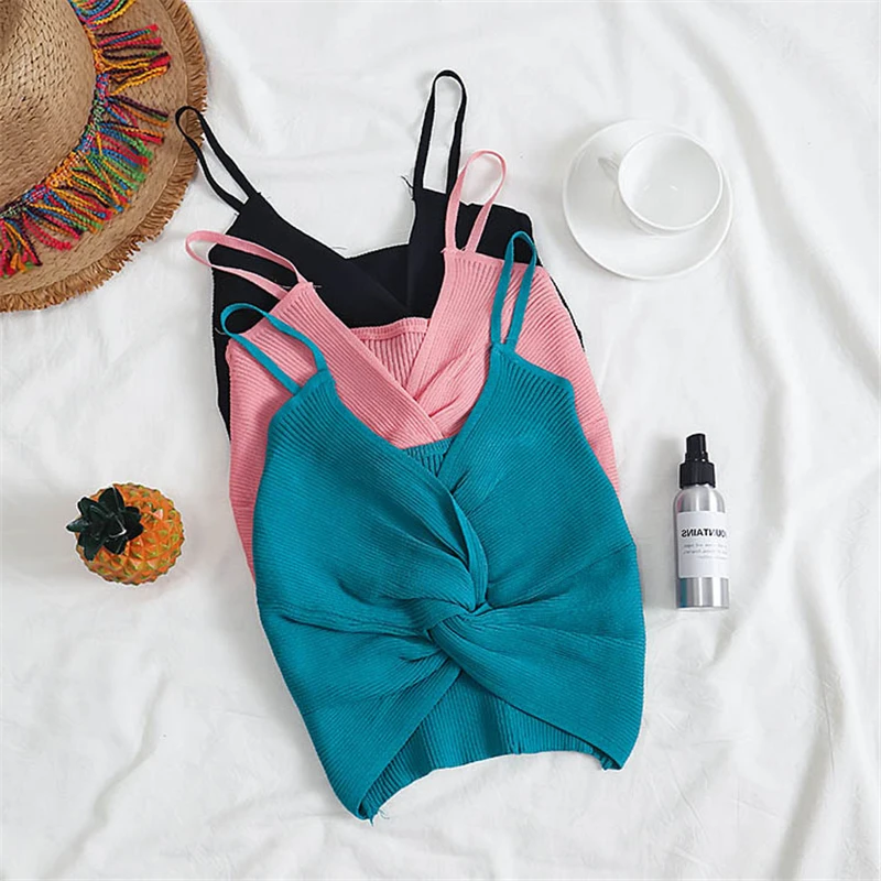 Женский трикотажный жилет на бретельках GLAUKE летний пикантный универсальный