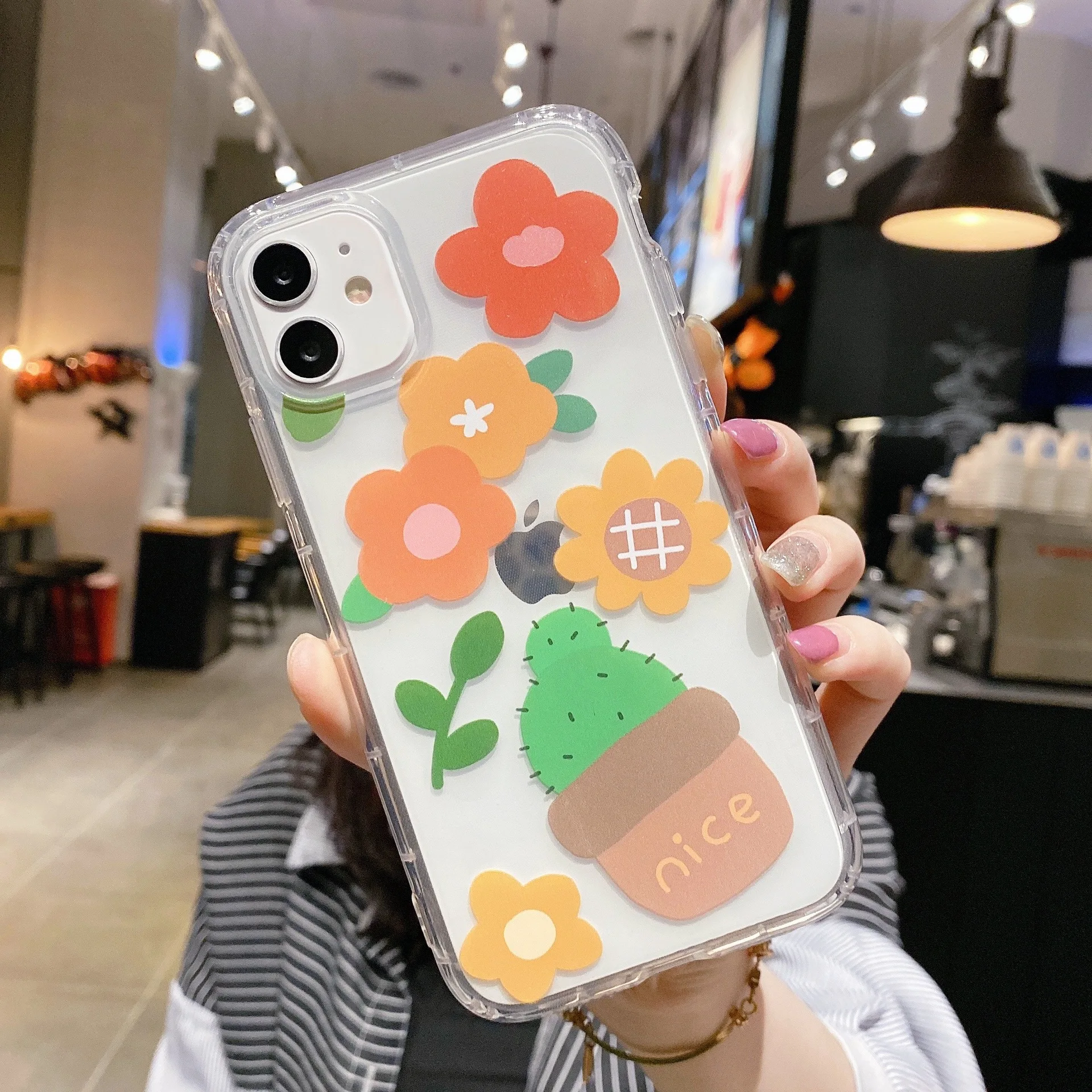 

PUNQZY Flowers Color Pattern Phone Case For iphone XR 12 11 Pro Max 7 6s 8Plus XR XS SE 2020 Cute Funny Anti-Fall Soft TPU Cover