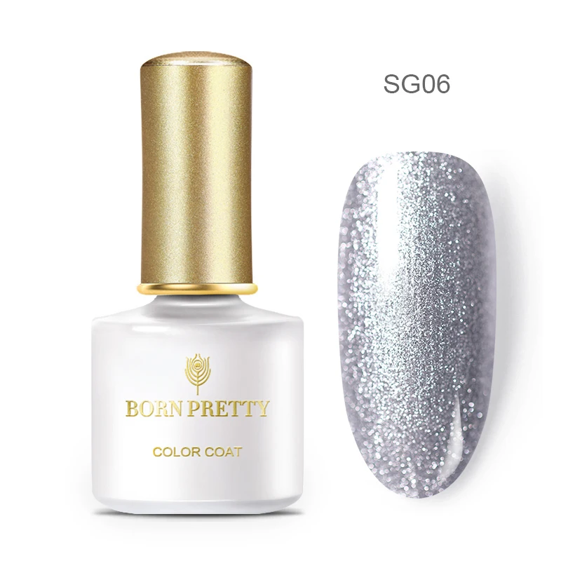 BP-SG06 BORN PRETTY 6 мл Блестящий блестящий гель для ногтей голографический лак УФ светодиодный гель розовый Золотой Серебряный отмачиваемый гель лак для маникюра DIY - Цвет: BP-SG06