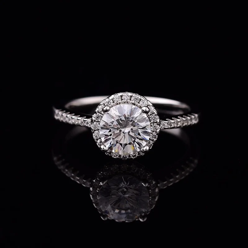 

Женское серебряное кольцо Kkmall, круглое кольцо 1.00ct D VVS, из серебра 925 пробы