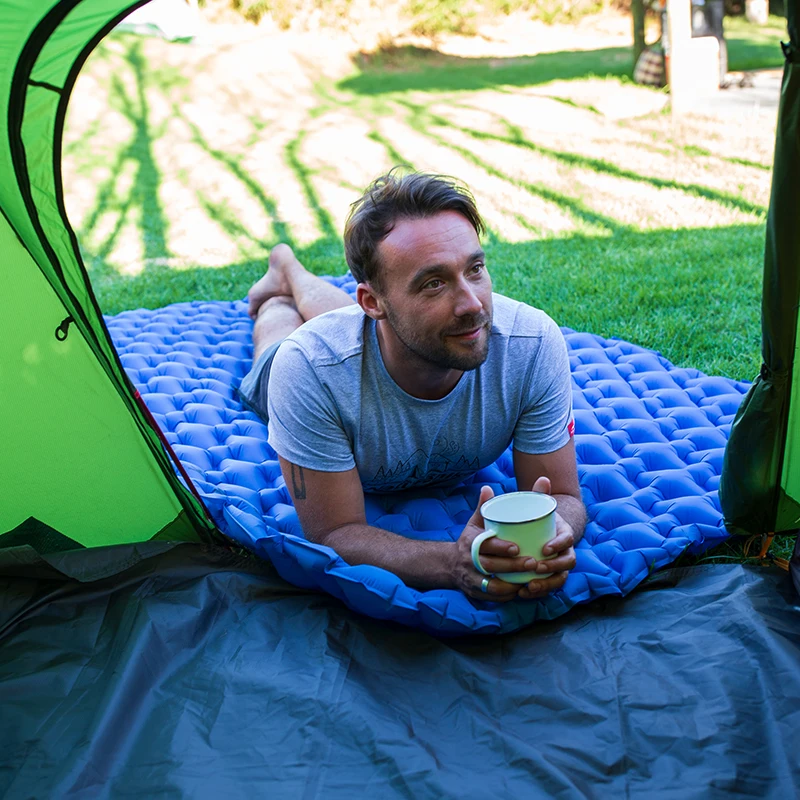

Double Camping Inflatable Mat Foot Outdoor Air Mattress Thicken Ultralight Picnic Mat Travel Cushion Folding Sleeping Pad