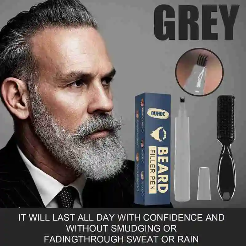 

Men Beard Pencil Filler Pencil Waterproof Long Lasting Enhancer Brush Pen Moustache Repairing Shape Moustache Coloring Q7G2