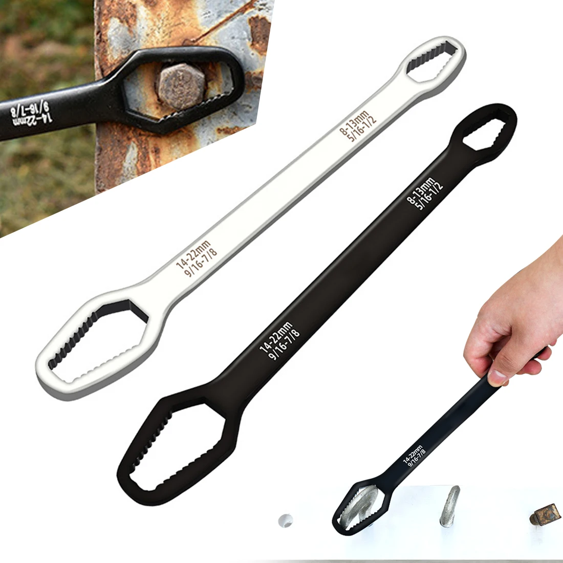 

Universal Double-Head Spanner Ratchet Wrench 8-22mm Key Set Screw Nuts Wrenches Repair Self-Tightening Hand Tools Double-Headed