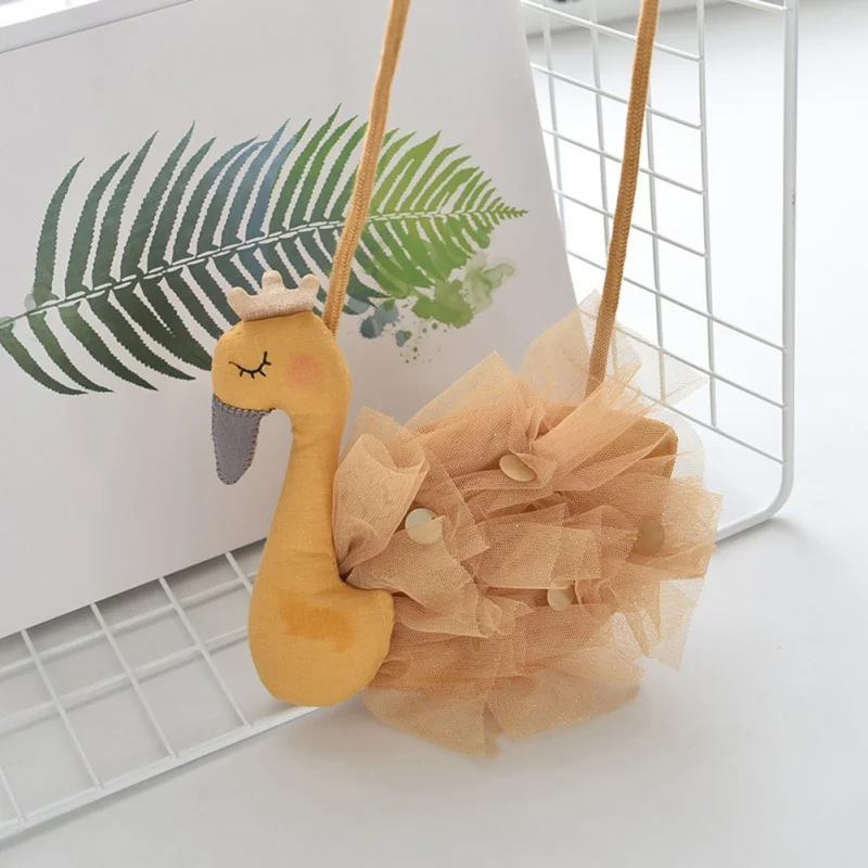 Детский кошелек для мелочи маленькая сумочка на плечо с 3D лебедем девочек