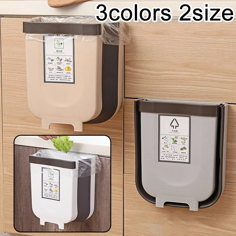 

1 X KITCHEN CABINET DOOR PLASTIC BASKET HANGING TRASH CAN WASTE BIN GARBAGE BOX