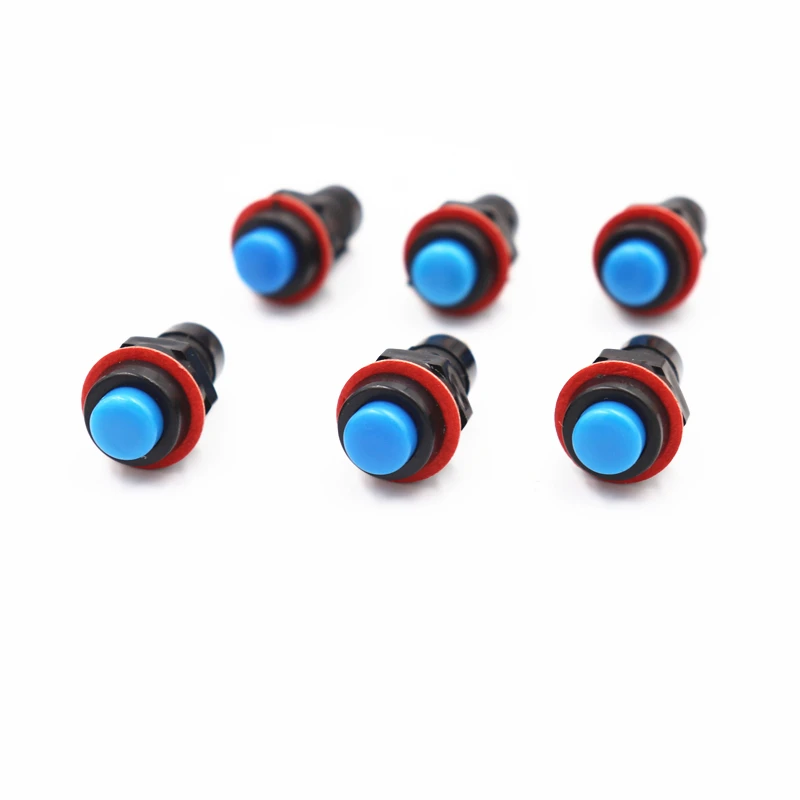 6pcs blue 6 шт DS-211 DS-213 кнопочный переключатель 10 мм Мгновенный/самоблокирующимся круглая кнопка переключатель DS211 DS213 Миниатюрные - Цвет: 6pcs blue