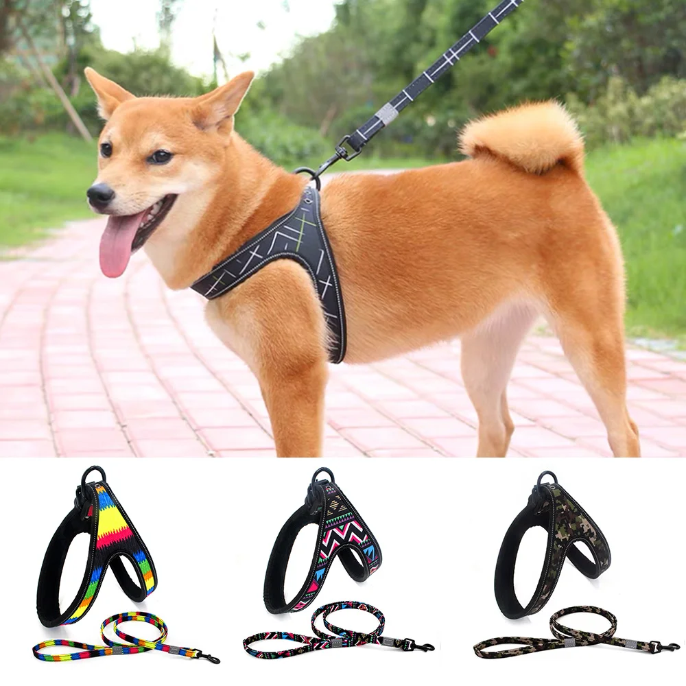 

Dog Accessorie Nylon Dog Harness Adjustable Reflective Breathable Vest Medium Large Naughty Dog Vest Safety Belt Walking Running