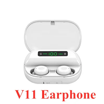 White TWS 5,0 Bluetooth 8D стерео наушники IPX7 водонепроницаемые спортивные Беспроводные наушники с 4000 мАч Внешний аккумулятор светодиодный дисплей - Цвет: White