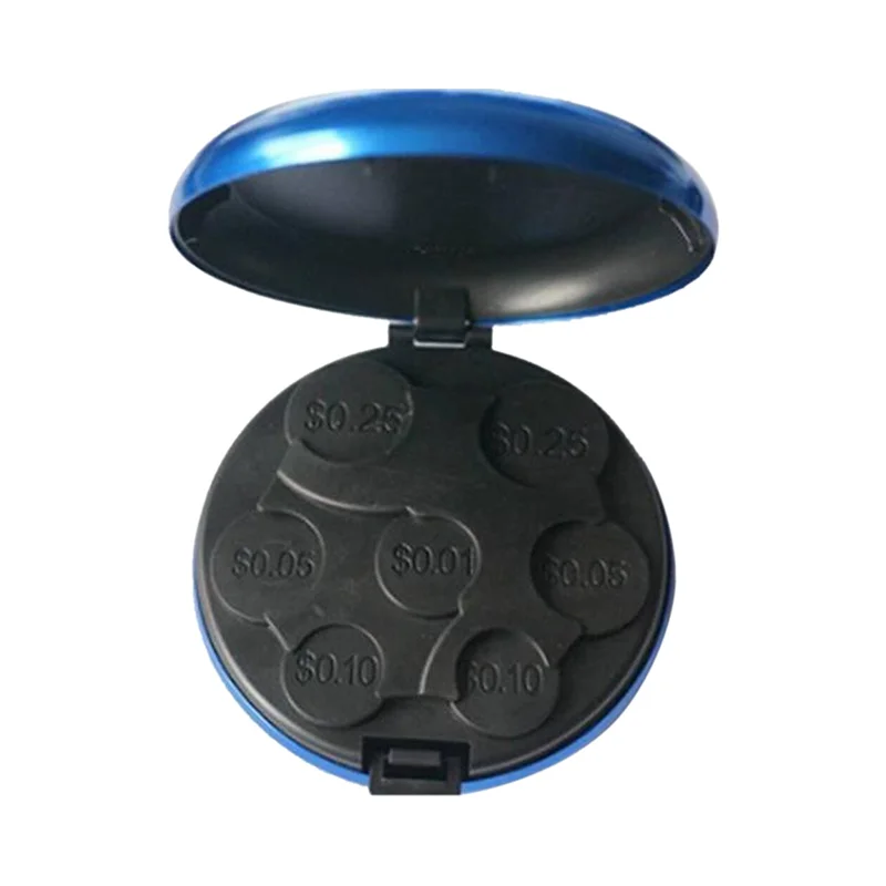 Портативный кошелек для денег коробка монет алюминиевый сплав чехол круглый