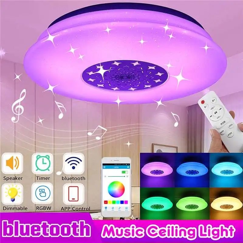 Светодиодный музыкальный потолочный светильник 120 Вт RGB bluetooth динамик лампа для