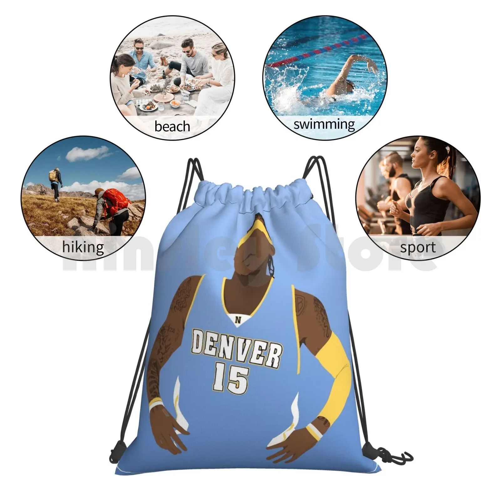 Рюкзак Carmelo Anthony Drawstring Bags Gym Bag Waterproof Melo Basketball Bball Hoops Sports Athlete.