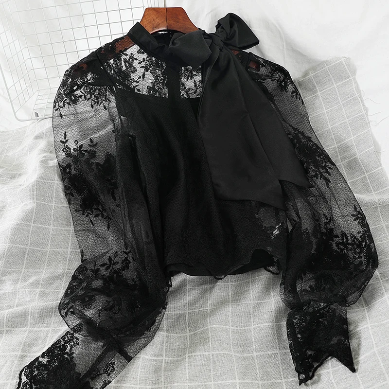 2019 Новая модная женская одежда из двух частей кружевная рубашка M732| |