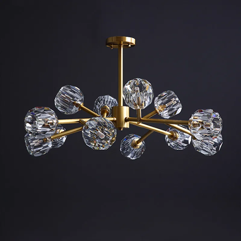 Americano moderno arte cobre y cristal lámpara de iluminación creativa restaurante Bar salón decoración colgante accesorios de luz