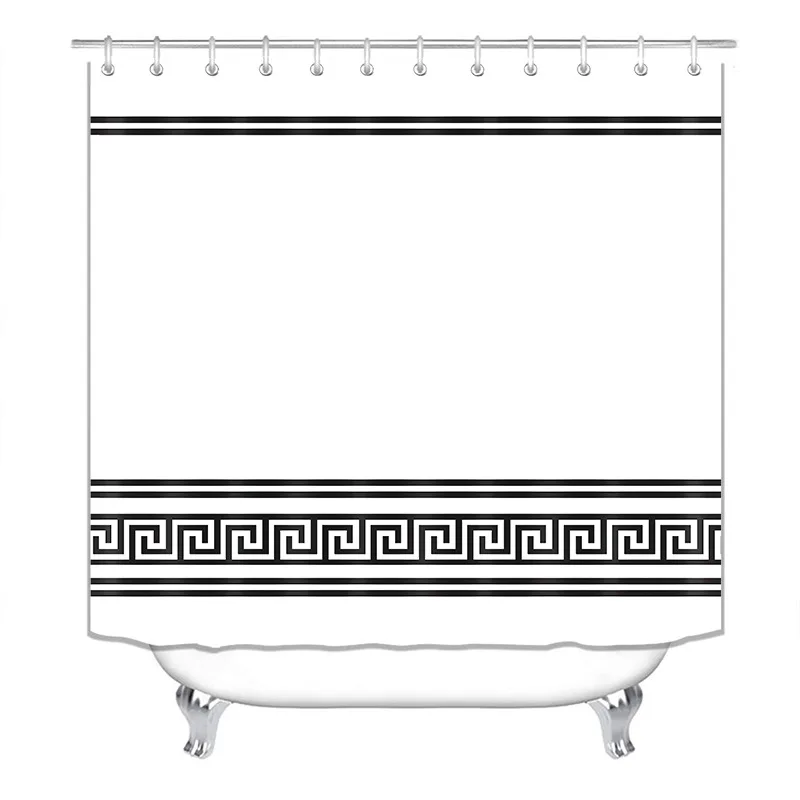 waterproof cloth white arrow bathroom black shower curtain 4 piece set carpet cover bath mat pad toilet cover for home decor free global shipping