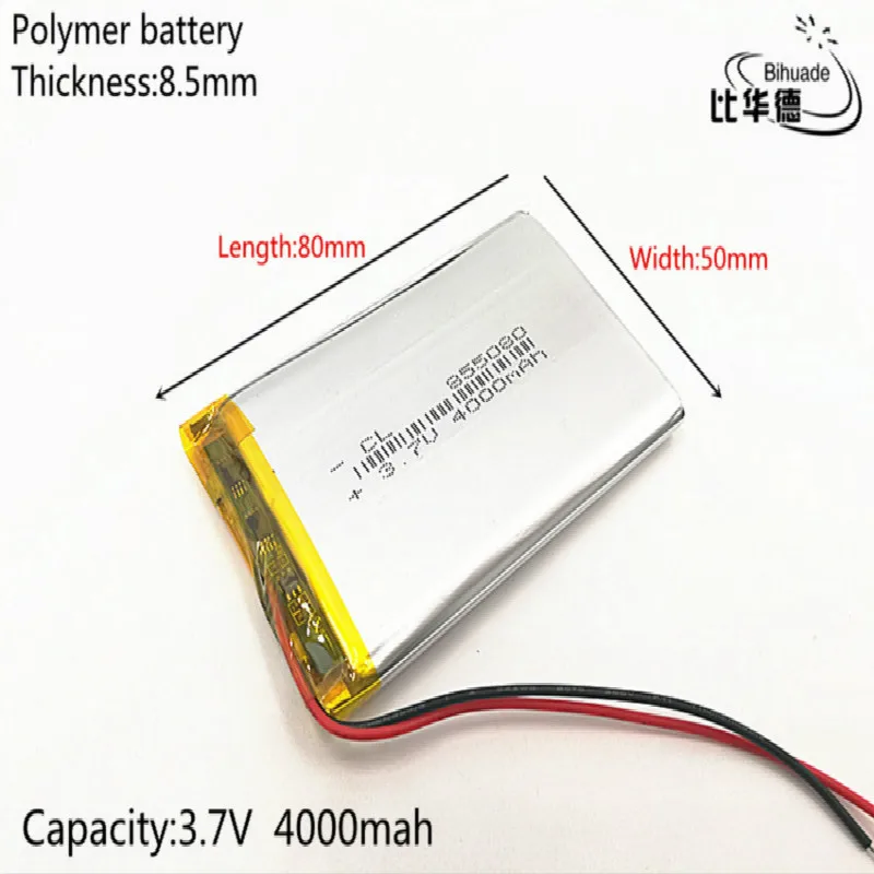3,7 V 4000mAh 855080 805080 литий-полимерная LiPo аккумуляторная батарея для Mp3 power bank