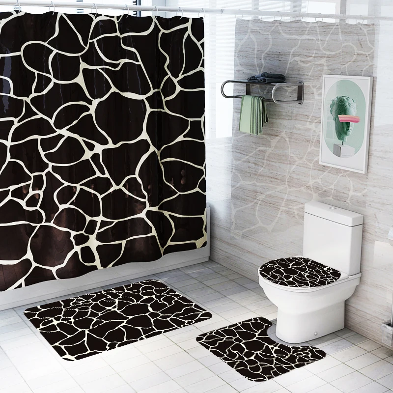 non slip bathroom carpet rug bath mat flannel shower curtain set shower room absorbent toilet mat and anti slip floor carpet set free global shipping