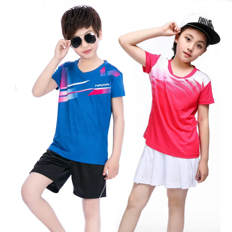 Детская теннисная рубашка + шорты (юбка) спортивная майка быстросохнущая дышащая