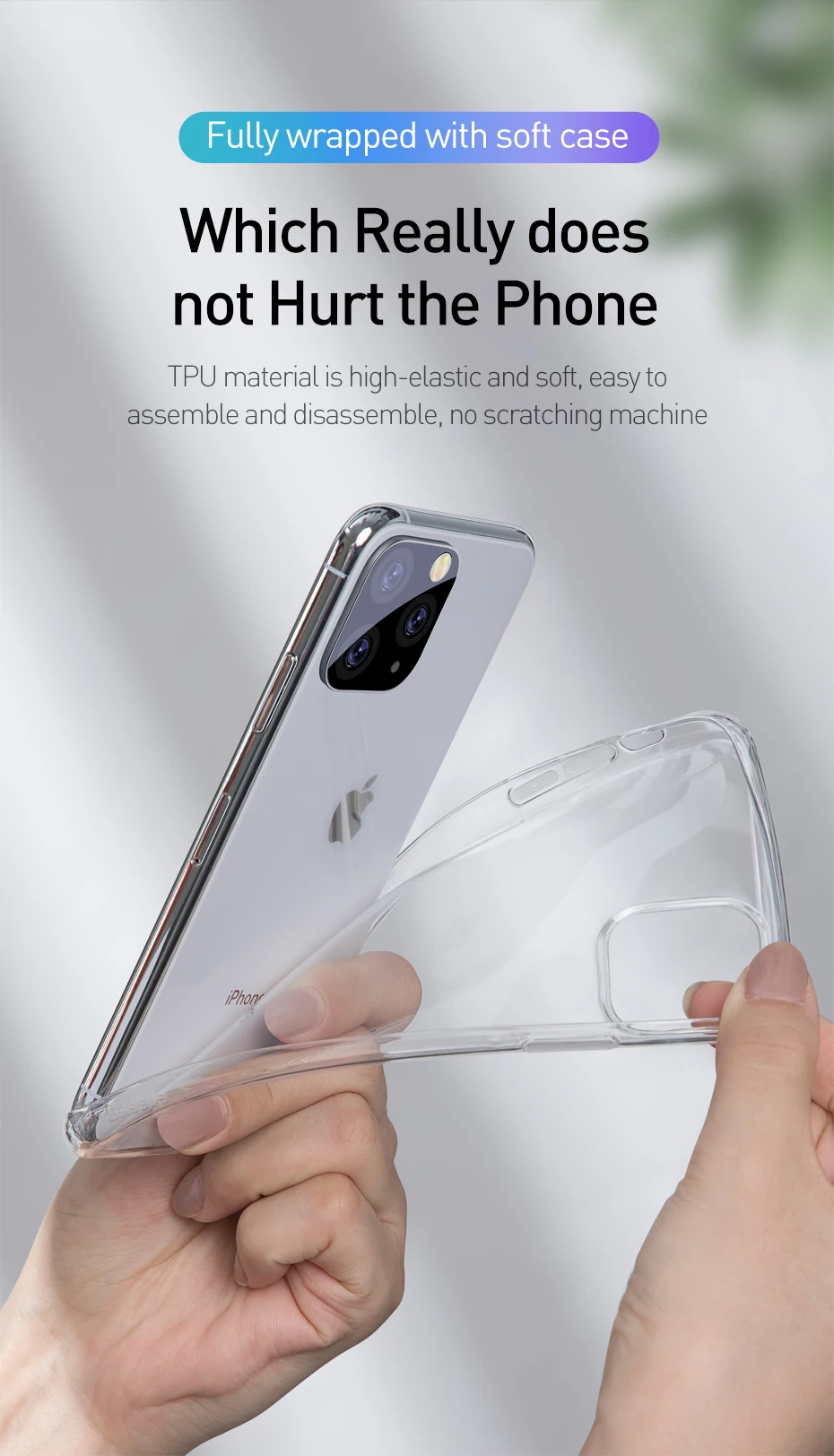 Прозрачный чехол Baseus для iPhone 11 Pro Max XS Max Xr 11Pro чехол Coque Ультратонкий Мягкий ТПУ силиконовый чехол для iPhone11 Fundas