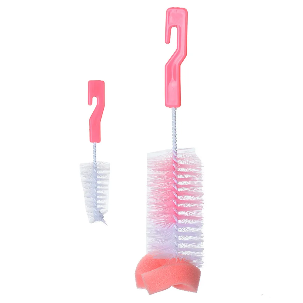 

Nylon/sponge/plastic Baby Bottle Brush Cleaner Nipple Feeding Bottle Sponge Brush 360 Sponge Cleaner+pacifier Brush #50g