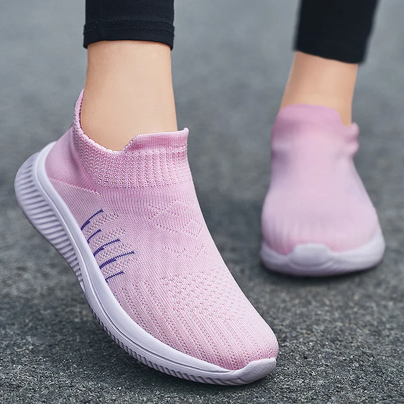 

Women Flats Sneakers 2020 New Fashion Sneakers for Women Casual Slip On Sock Trainers Women Shoes Zapatillas Mujer