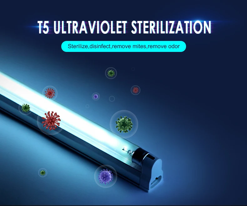 T5 светодиодный ультрафиолетовый кварцевый линейный светильник для дезинфекции лампочка для стерилизации озона черные лампы бактерицидная лампа с евро вилкой