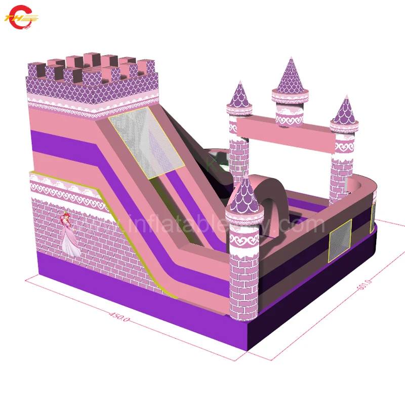 6*4 5 м надувная горка батут замок для детей прочный надувной батуты продажи |