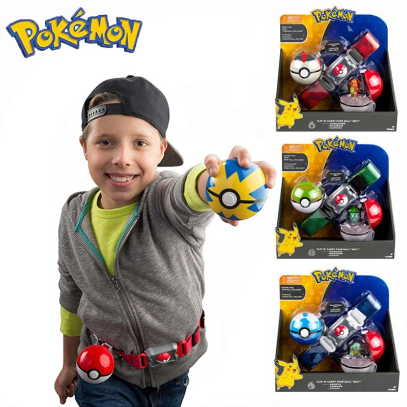 

Pokemon Elf Ball Belt Pikachu Pokeball Pocket Monster Variant Model Belt Knapsack Set Action Figure Model Toys For Kids Gift