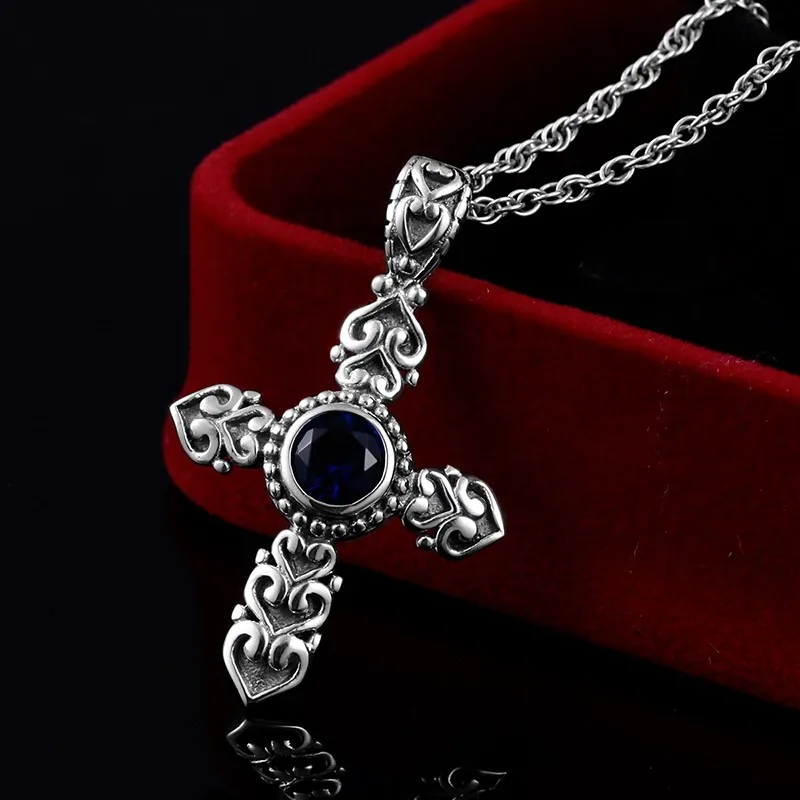 Ожерелье с подвеской крестом для женщин серебро 925 пробы ювелирные изделия