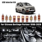 Внутренний светодиодный светильник Canbus, комплект для Citroen Berlingo, для Peugeot Partner B9 K9 Tepee 1996-2020, автомобильные лампы, внутренний купольный светильник с картой