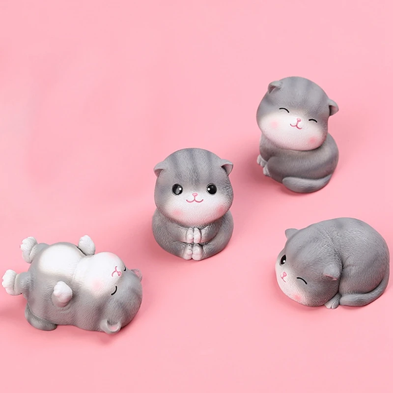 

5PCS Exquisite Crazy Cat Doll Figurine Home Decoration Resin Cartoon Kitten Decoration Holiday Gift Home Decoration