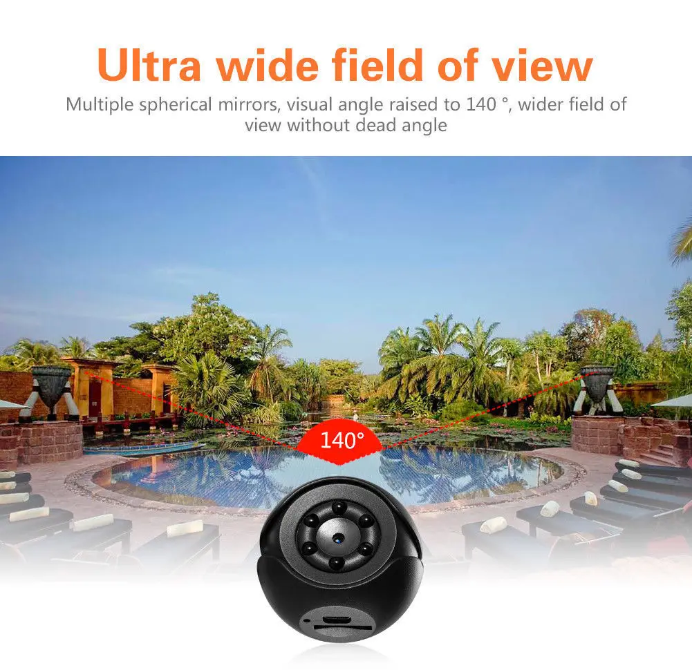 

HD 1080p Mini DV Camera DVR Camcorders 140 Degree IR Night Vision Recorder SQ6