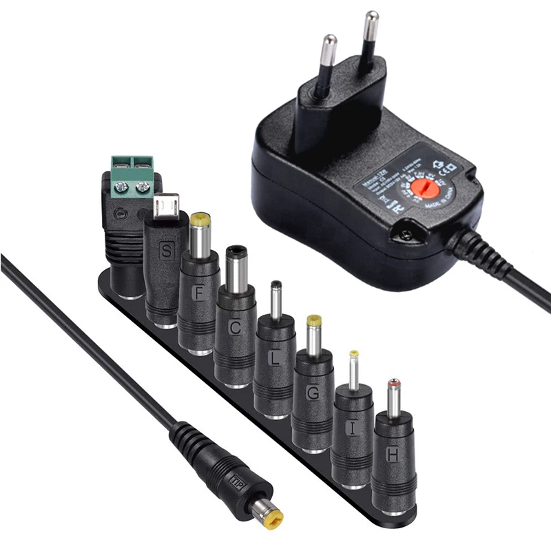 AC100-240V преобразователь DC 3V 4,5 V 5V 6V 7,5 V 9V 12V 1A адаптер с регулируемой мощностью США адаптер питания Универсальное зарядное устройство