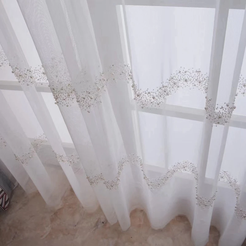 Французские светильник Роскошные Жемчужные тюлевые занавески яркие алмазные