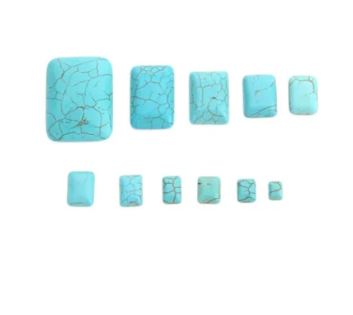 

10pcs/lot natural stone beads turquoise Square for jewelry making 4-30mm fashion good charm Ring accessories no hole