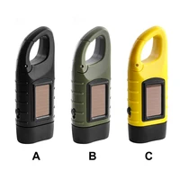 portable solar powered flashlight outdoor hiking camping light hand cranked trekking emergency light led torch rechargeable lamp