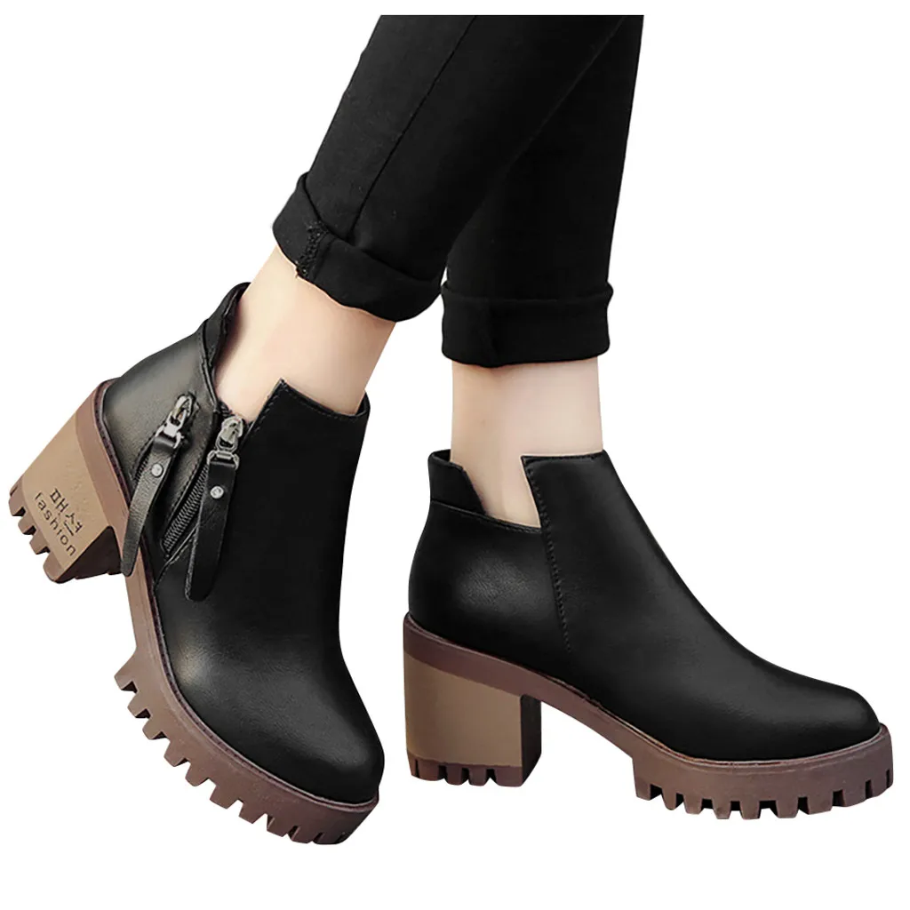 Сапоги SAGACE женские на толстом каблуке зимние Бархатные ботильоны Повседневные