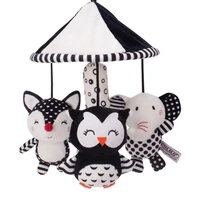 rattle for kid baby toys 0 6 12 month set newborn infant black white soft plush cute animal hanging mobile on the bed bell gifts