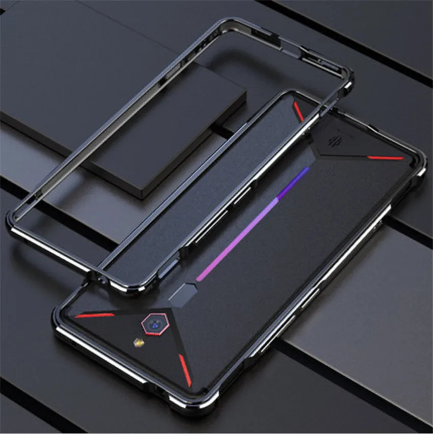 Nubia Red Magic 3 чехол металлический каркас двойной цвет Алюминиевый Бампер Защитный чехол для Красный волшебный 3 Чехол - Цвет: black silver