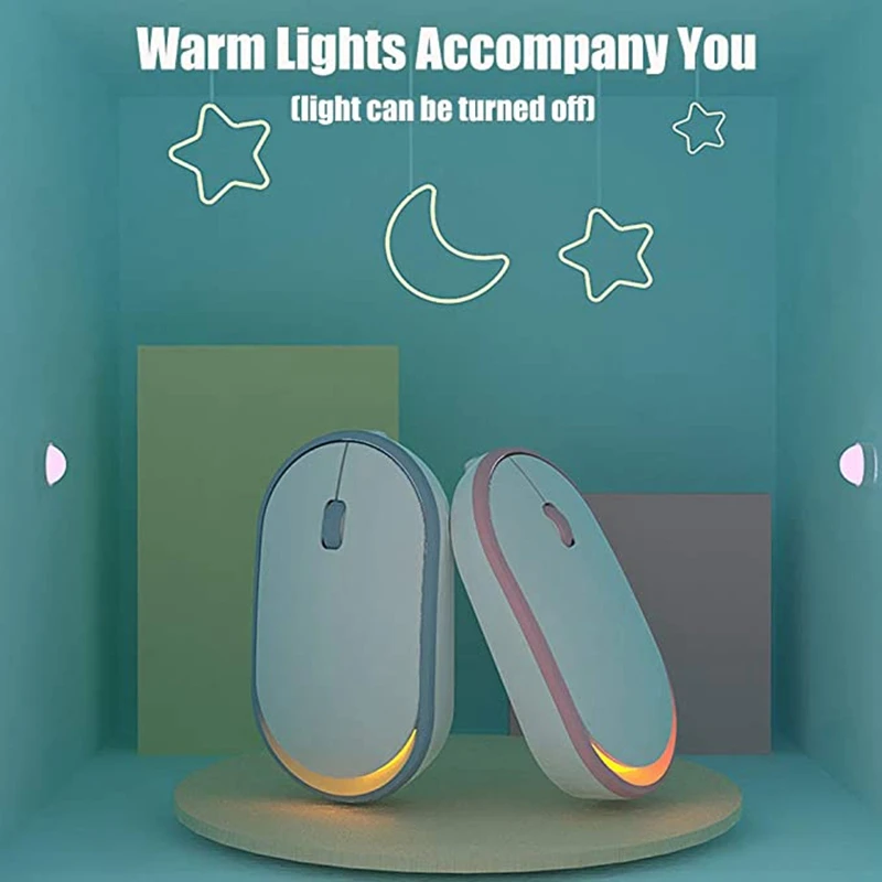 Беспроводная оптическая мышь с тихим кликом 2 4 ГГц оранжевая светодиодная