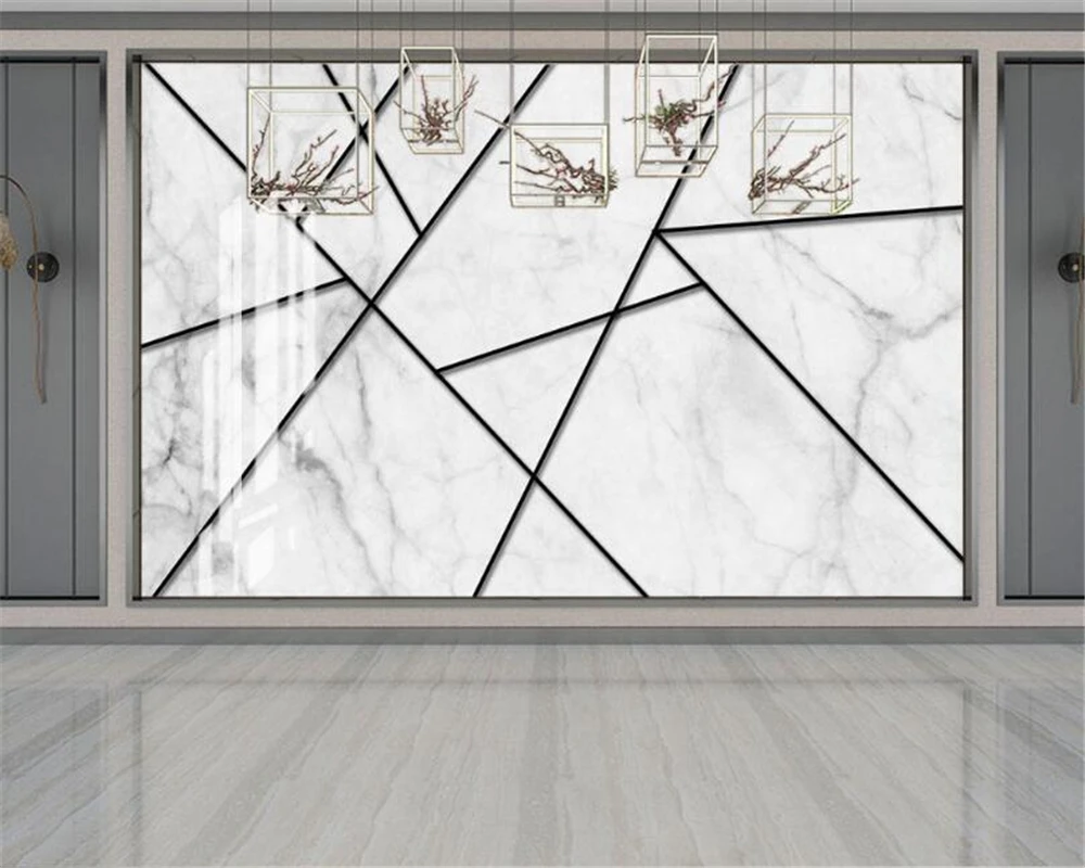

Фотообои Beibehang на заказ 3D в скандинавском стиле геометрические мраморные фрески для гостиной спальни Настенная картина бумажная домашний д...