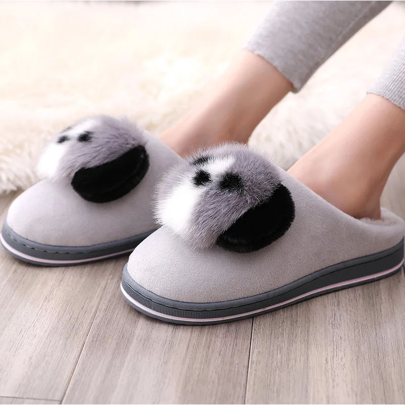 Женские зимние мягкие тапочки в форме панды | Обувь