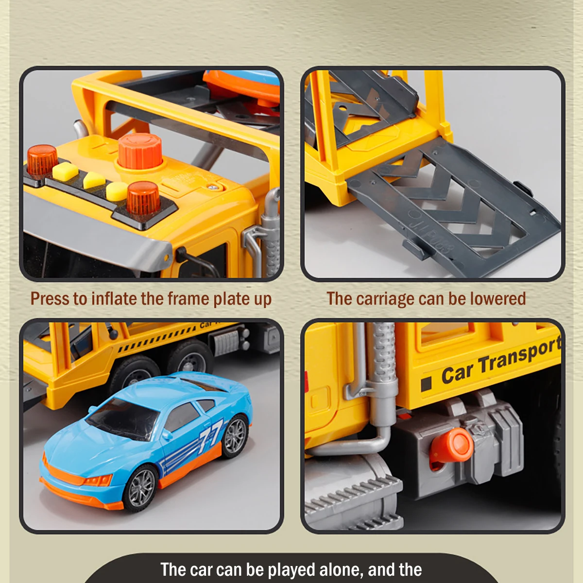 Детский классический инженерный автомобиль игрушечный кран со звуком и светом