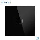 EsooLi, европейский стандарт, светильник, сенсорный выключатель, 1 банда, 2 способа управления, сенсорный экран, переключатель, стеклянная панель, сенсорный настенный выключатель