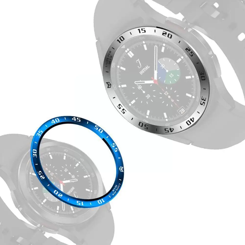 

Bezel Ring For Samsung Galaxy Watch 4 Classic Time Speed Scale Ring Bezel Steel Protection I8Y4