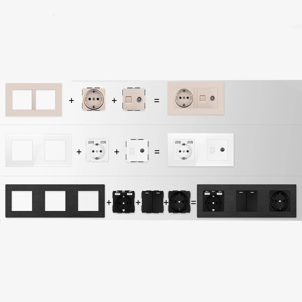 Настенная розетка с usb разъемом 1/2/3 способ ЕС штепсельная Интернет кабель